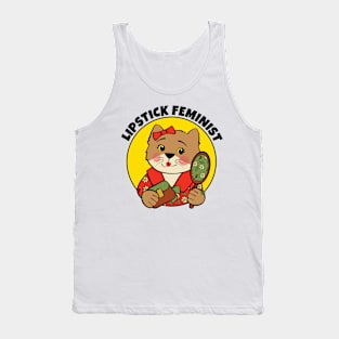 Lipstick Feminist Cat Tank Top